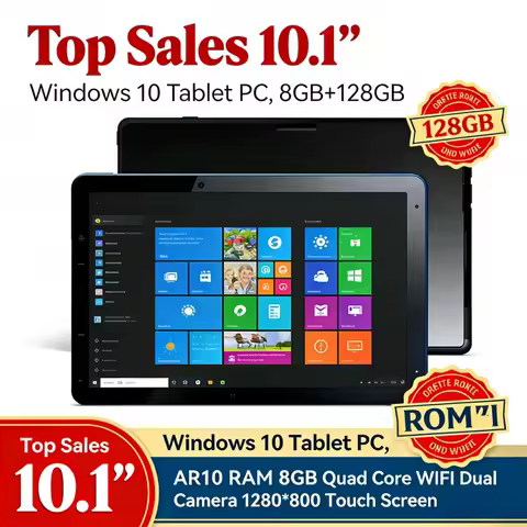 10.1 INCH 64 Bit Windows 10 Tablet PC 8GB RAM 128GB ROM AR10 Trail X5 Z8300 CPU Quad Core 1920x1200 