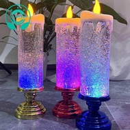 LED Christmas Candles Colour Changing LED Water Candle with Glitter Flameless LED Candle Lights Desk Table Easy to Use Rose Red