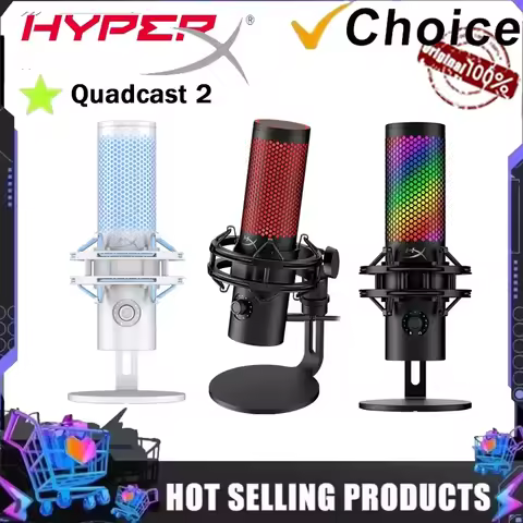 HYPERX Quad Cast 2 professional microphone with detachable shock absorbers, studio grade sound quali