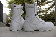 PROMO SEPATU PRIA ZIMZAM PDL PUTIH DELTA FORCE FULL PUTIH KULIT