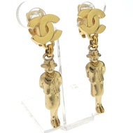 二手 Chanel Mademoiselle Coco Mark 娃娃圖案耳環，鍍金，法國製造，2002 年，02P，約 17.2 克，女士