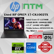 #HP055 USED HP OMEN 17-CK1002TX 17 Inch Gaming Laptop intel i7-12700H 16GB 1TB SSD NVIDIA RTX3070Ti 
