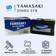 Yamasaki DIN 80 LN4 EFB Silver Car Battery