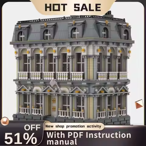 New 8491Pcs City Hot Selling Street View Moc Modular Embassy Building Model Custom Puzzle Diy Creati