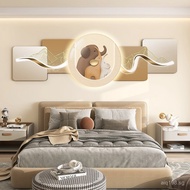 Modern Luminous Painting with Good Meaning, Bedside Light Luxury Room Hanging Painting, High-end Bed