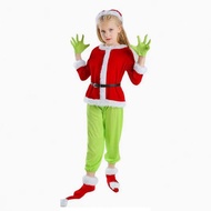 Children's Christmas Grinch Green-Haired Grinch Christmas Party Character Costume