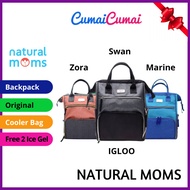 Natural Moms Igloo Marine Swan Zora Backpack Cooler Diaper Bag | Beg Simpan Susu | Mommy Bag Murah