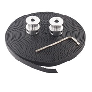 2pcs GT2 Alumium Pulley Bore 5mm Width 6mm 2meters 2m 6mm GT2 Belt