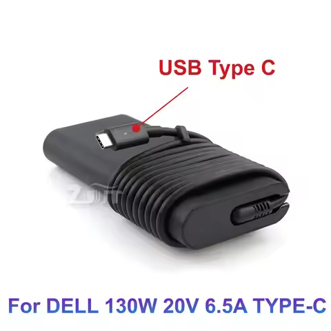 130W 20V 6.5A USB Type-C AC Laptop Adapter Power Charger For DELL XPS 15 9575 9570 9500 XPS 17 9700 