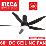 KDK U60FW 60" DC MOTOR CEILING FAN WITH LED LIGHT