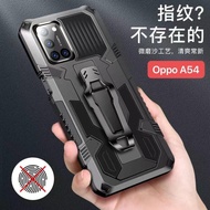 case oppo a54 2021 robot standing magnet cover tpu handphone - merah