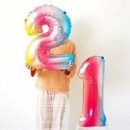 107cm Digital Aluminum Film Balloon Colorful Rose Gold Baby Hundred Days Birthday Party One Year Old