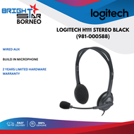 HEADSET / LOGITECH H111 STEREO HEADSET / 3.5MM WIRED / ADJUSTABLE HEADBAND / BLACK / 2Y