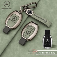 【Logo Keychain】Zinc Alloy Genuine Leather Car Key Case Cover Shell Car Keychain For Mercedes-Benz A/