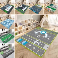 Air Theme Realistic Airport Game Carpet: Airport Airport Station Stairs and Taxi Feet Mats, Anti-sli