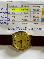 นาฬิกามือ 2 ลองจินส์ LONGINES ตัวเรือนเป็นทองคำ 14K ทองหุ้มหนา ขนาดตัวเรือน 34 มม. ไม่รวมเม็ดมะยม