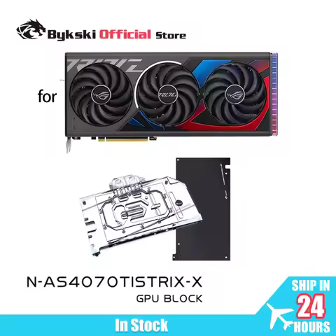 Bykski Water Block for ASUS ROG Strix GeForce RTX 4070 Ti O12G GAMING GPU Card / Copper Radiator 5V