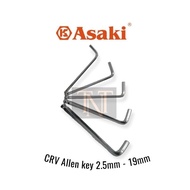 ASAKI AK6404 L key 4 mm chrome vanadium CRV Allen key