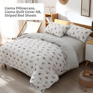 Pure Cotton 100% Single Bed Sheet Country Style Student Dormitory AB Side 1.5m 1.8m Quilt Cover Plan
