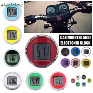 PIXELGLOW Car Clock, Mini ABS Motorcycle Electronic Watch, Electronic Clock Simple Waterproof Electr