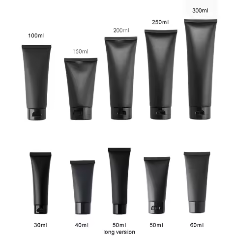 30g 50g 60g 100g 150g 200g 250g 300g Matte Black Squeeze Bottle Empty Cosmetic Soft Tube Cream Lotio