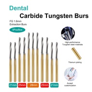 5Pcs/Box FG Zekrya Carbide Tungsten Burs Drill Extraction Burs For High Speed Handpiece 21mm 25mm 28