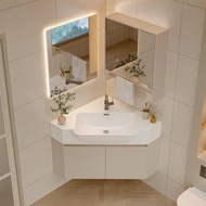 Corner Bathroom Vanity Sink Combo Space-Saving Storage Cabinet standalone Organizer for Small Spaces