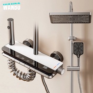 Water Plating Gray Shower Shower Set All Copper Household Digital Display Ambient Light Shower