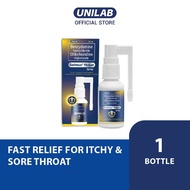 Unilab Solmux Throat Spray 30 ML - For Targeted Relief of Itchy & Sore Throat Sore Throat Spray