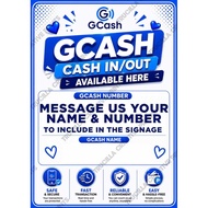 Laminated A4 Size Signage Gcash Rate & Personalized Gcash Name & Number
