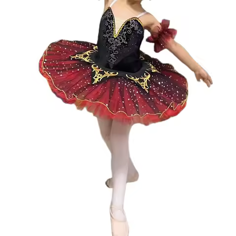 Adult Women Black Red Professional Tutu La Esmeralda Ballet Tutu Platter Pancake Tutu Dress Girls Ki