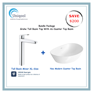Bundle Package Grohe Tall Basin Mixer Tap With American Standard Counter Top Basin
