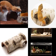 [Xinlin Aquarium] Reptile Hideout House, Simulation Bark Gecko House Cave (S-L) Gecko, Amphibious Re