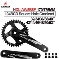 WUZEI AW5B8F Mountain Bike 104BCD Square Hole Crank 8/9/10/11/12S 170/175 32/34/38/42/48/50/52T Spro