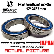 SPINTEC HY 6803 2RS HYBRID CERAMIC JAPAN Bearings for Bike Hubs Bearing