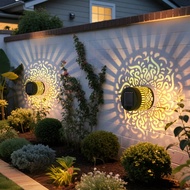 1/2PCS Solar Mandala Projection Lantern With Hand-Forged Iron Frame, IP68 Waterproof Facade Lighting