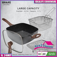PROMO- IDEALIFE - MULTI FUNCTION PAN COOKWARE - PANCI SERBAA (24CM)