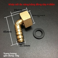 Gas Stove Connector 90 Degree Elbow Threaded Copper Fitting Universal Conversion Port for Gas Pipe A