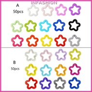 INF Pack of 50 Hollow Star Pendants Acrylic Star Charm Small Star Necklace Bracelets Supplies Acryli