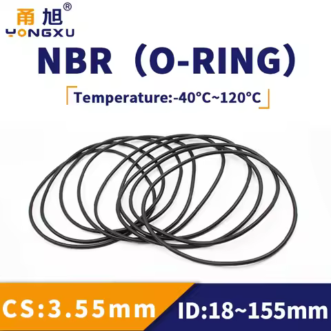 NBR O Ring Seal Gasket Thickness CS3.55mm ID18-155mm Wear Resistant Automobile Petrol Nitrile Rubber