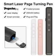 TOPABCS Multimedia Page Turner, 2.4GHz USB Charging Presentation Clicker,  Versatile Infrared PPT Pr