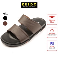 Dép quai ngang da bò thật KEEDO TN-9021-6