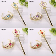 Princess Crown Tiara Wand Kids Crown Set Frozen Elsa Anna Crown Headband Costume Accessories
