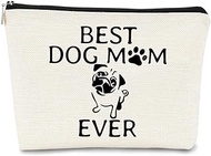 Pug Gifts for Pug Lovers Small Makeup Bag，Funny Guess What It's Pug Butt Makeup Bag,Pug gifts for Women Cosmetic Bag Cute Dog Birthday Christmas for Teen Girls Daughter Pug Mom Gift, Beige A, Cute
