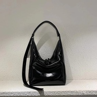 Korea Dongdaemun bucks Leather Cowhide Simple Fashion hobo Tote One-Shoulder Armpit Bag Commuter