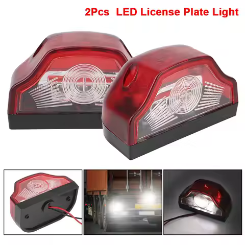 Waterproof for Lorry Truck Trailer White Light E9 Car Accessories 2Pcs 12V-24V 3 LED Car Number Lamp