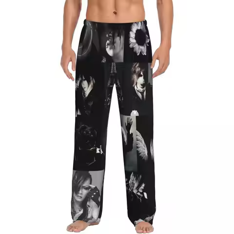 Custom The Gazette Pajama Pants Men Sleepwear Sleep Lounge Bottoms with Pockets