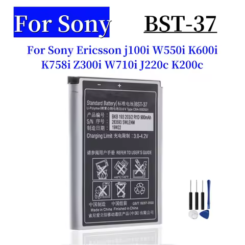 BST-37 900mAh Mobile Phone Battery For Sony Ericsson J100i W550i K600i K758i Z300i W710i J220c K200c