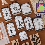 BAIHEE Wood Stamp, Vintage Charming Rubber Stamps, DIY Handmade Wooden Stamp DIY Scrapbooking