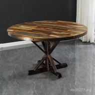 Table Chair Round Table Nostalgic Hot Pot Square Table Barbecue Restaurant Table Restaurant Retro Ho